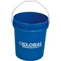 Global Equipment 5 Gallon Open Head Plastic Pail with Steel Handle - Blue PP001